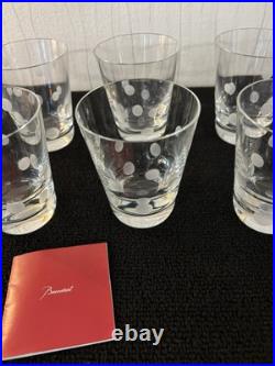 6 verres à whisky modèle à pois en cristal de Baccarat (prix à la pièce)