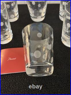 6 verres à whisky modèle à pois en cristal de Baccarat (prix à la pièce)