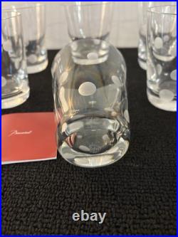 6 verres à whisky modèle à pois en cristal de Baccarat (prix à la pièce)