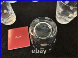 6 verres à whisky modèle à pois en cristal de Baccarat (prix à la pièce)