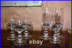 6 verres ancien cristal de Baccarat 3+3 forme Gondole uni forme circa 1910