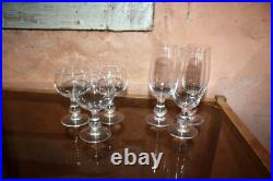6 verres ancien cristal de Baccarat 3+3 forme Gondole uni forme circa 1910
