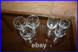6 verres ancien cristal de Baccarat 3+3 forme Gondole uni forme circa 1910