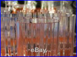 6 verres chopes à orangeade en cristal de baccarat modèle montaigne optic signé