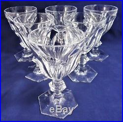 6 verres eau cristal Baccarat Harcourt Réf A Water glasses 15,5 cm