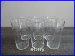 6 verres eau orangeade cristal BACCARAT SEVIGNE gravés anciens 12 cm