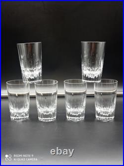6 verres gobelet à thé ou Vin en cristal de BACCARAT modèle SPEAR, H 9cm, signés