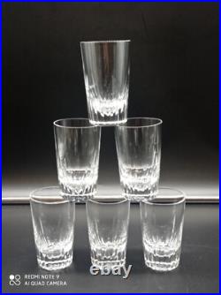 6 verres gobelet à thé ou Vin en cristal de BACCARAT modèle SPEAR, H 9cm, signés