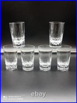 6 verres gobelet à thé ou Vin en cristal de BACCARAT modèle SPEAR, H 9cm, signés