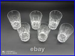 6 verres gobelet à thé ou Vin en cristal de BACCARAT modèle SPEAR, H 9cm, signés