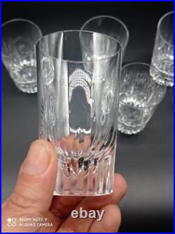 6 verres gobelet à thé ou Vin en cristal de BACCARAT modèle SPEAR, H 9cm, signés