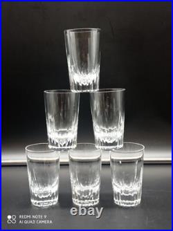 6 verres gobelet à thé ou Vin en cristal de BACCARAT modèle SPEAR, H 9cm, signés