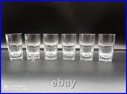 6 verres gobelet à thé ou Vin en cristal de BACCARAT modèle SPEAR, H 9cm, signés