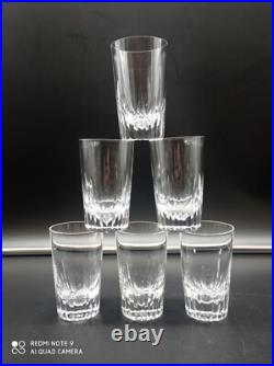 6 verres gobelet à thé ou Vin en cristal de BACCARAT modèle SPEAR, H 9cm, signés