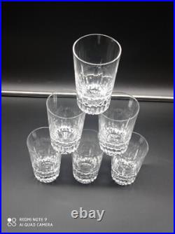 6 verres gobelet à thé ou Vin en cristal de BACCARAT modèle SPEAR, H 9cm, signés