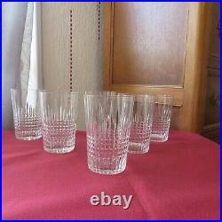 6 verres gobelet en cristal de baccarat modèle Nancy H 9 cm signé