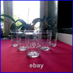 6 verres gobelet en cristal de baccarat modèle écaille chauny H 8,8 cm