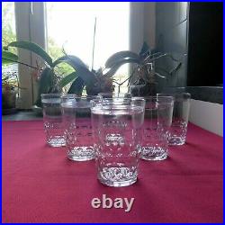 6 verres gobelet en cristal de baccarat modèle écaille chauny H 9,8 cm