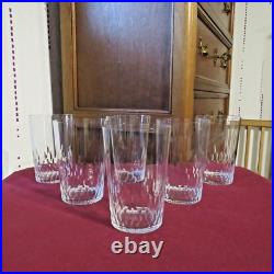 6 verres gobelet en cristal de baccarat modèle écaille richelieu H 7,8 signé