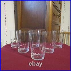 6 verres gobelet en cristal de baccarat modèle écaille richelieu H 7,8 signé