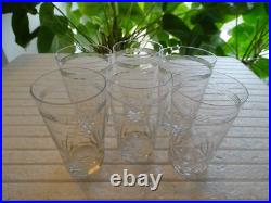 6 verres gobelets cristal Baccarat ECAILLE CHAUNY anciens 9 cm