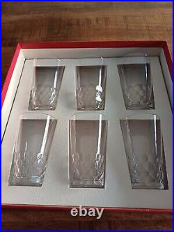 6 verres gobelets en cristal baccarat modèle richelieu hauteur 8,8 cm