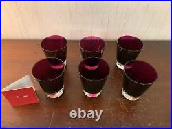 6 verres modèle Mosaïque violet en cristal de Baccarat (prix à la pièce)