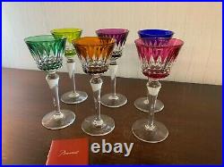 6 verres modèle Piccadilly couleur en cristal de Baccarat (prix du lot)
