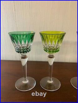 6 verres modèle Piccadilly couleur en cristal de Baccarat (prix du lot)