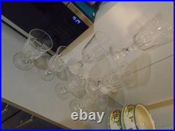 7 GRANDS VERRES A VIN EN CRISTAL DE BACCARAT. MODELE CLERMONT 19em H15cm