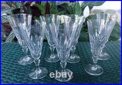 7 VERRES FLUTES à champagne en cristal de Baccarat estampillés