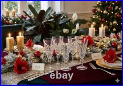 7 VERRES FLUTES à champagne en cristal de Baccarat estampillés