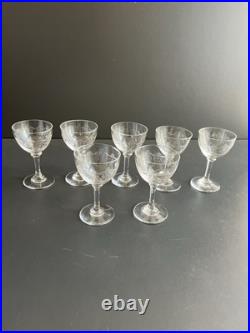 7 Verres À Liqueur En Cristal gravé Baccarat modèle Beauharnais