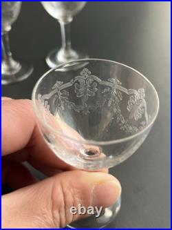 7 Verres À Liqueur En Cristal gravé Baccarat modèle Beauharnais