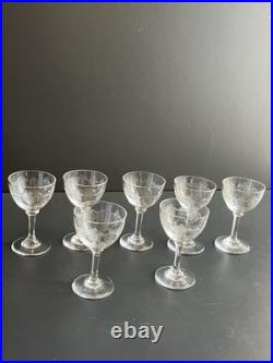7 Verres À Liqueur En Cristal gravé Baccarat modèle Beauharnais