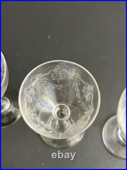 7 Verres À Liqueur En Cristal gravé Baccarat modèle Beauharnais