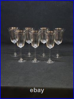7 Verres A Pied En Cristal Fin A Vin Ou Eau Baccarat / Saint Louis