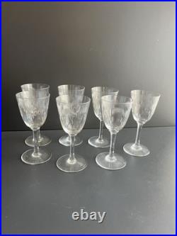 7 Verres À Vin Rouge En Cristal Baccarat Modelé Molière