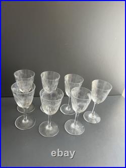 7 Verres À Vin Rouge En Cristal Baccarat Modelé Molière