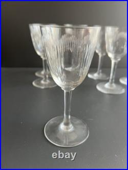 7 Verres À Vin Rouge En Cristal Baccarat Modelé Molière