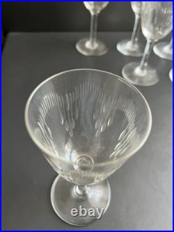 7 Verres À Vin Rouge En Cristal Baccarat Modelé Molière