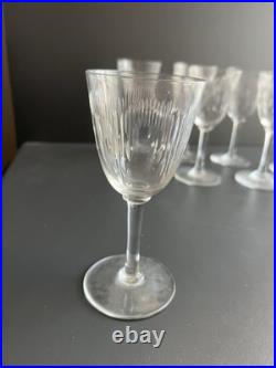 7 Verres À Vin Rouge En Cristal Baccarat Modelé Molière