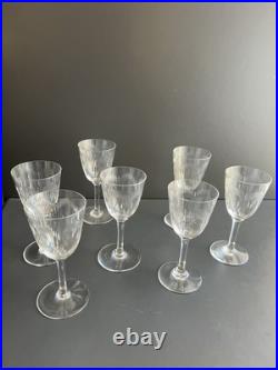 7 Verres À Vin Rouge En Cristal Baccarat Modelé Molière