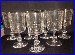 7 Verres En Cristal Baccarat Ancien Non Signé