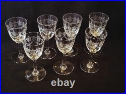7 Verres En Cristal Baccarat Modèle Beauharnais Hauteur 12 Cm
