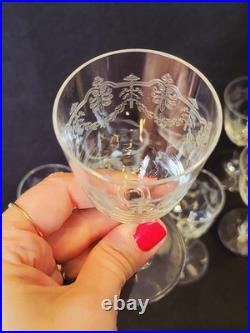7 Verres En Cristal Baccarat Modèle Beauharnais Hauteur 12 Cm