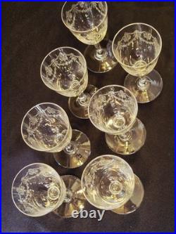 7 Verres En Cristal Baccarat Modèle Beauharnais Hauteur 12 Cm