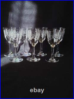7 Verres En Cristal Baccarat Modèle Beauharnais Hauteur 12 Cm