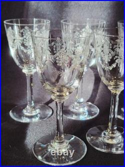 7 Verres En Cristal Baccarat Modèle Beauharnais Hauteur 12 Cm