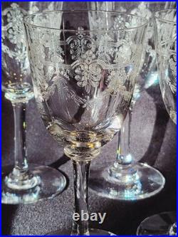 7 Verres En Cristal Baccarat Modèle Beauharnais Hauteur 12 Cm